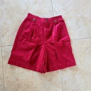 Vintage Liz Claiborne Women's Red Pleated Shorts